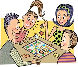 a family playing