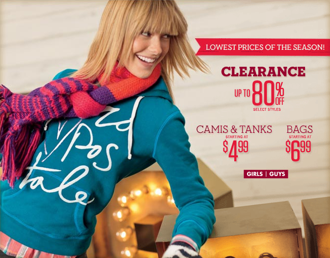 Aeropostale: CLEARANCE UP TO 80% OFF