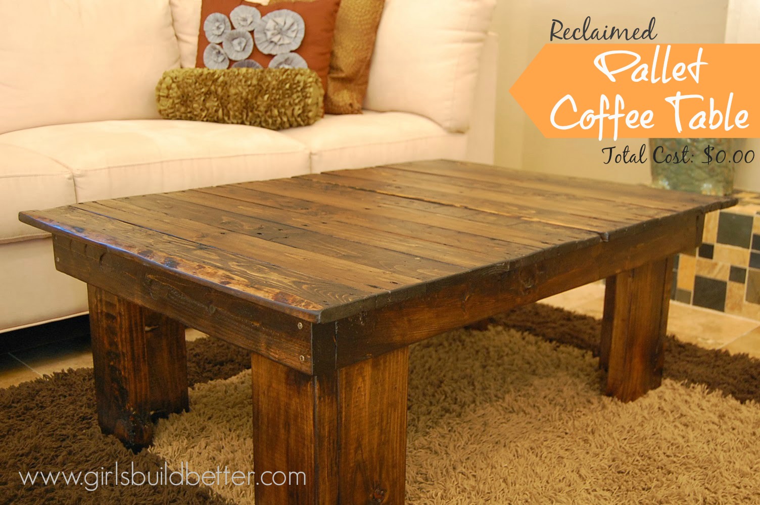  Pallet Coffee Table in a day! I think it turned out beautiful, and it