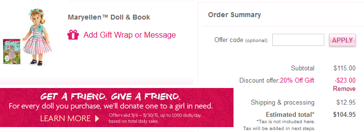 american girl discount code