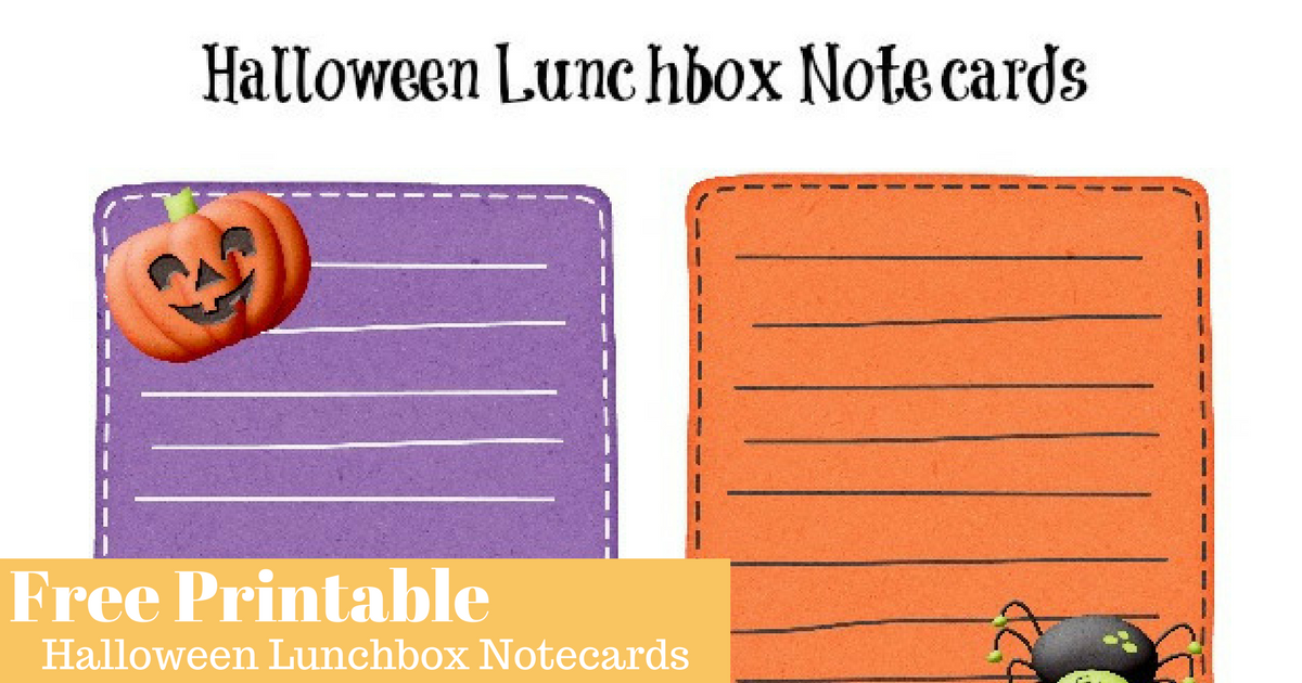 free printable halloween lunch box notes