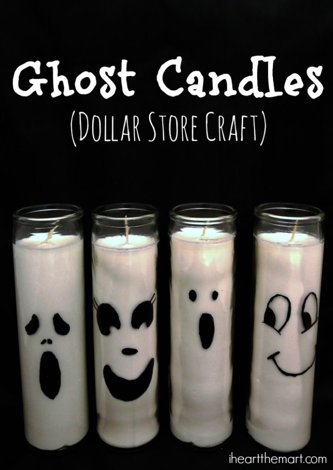 31 Days of Halloween! {Day 23} DIY Dollar Store Ghost Candles