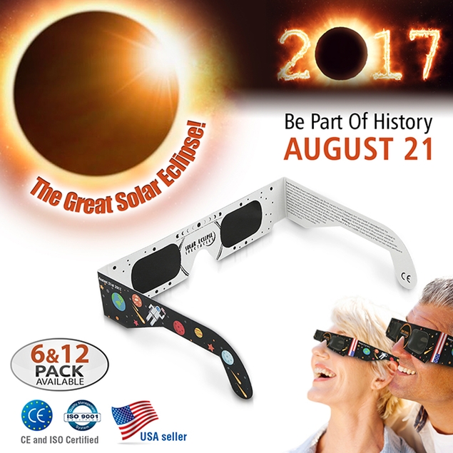 Be Ready! Solar Eclipse Glasses ISO & CE Safety Certified for Direct