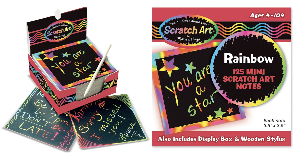 Amazon Melissa & Doug Scratch Art Rainbow Mini Notes (125 ct) MyLitter One Deal At A Time