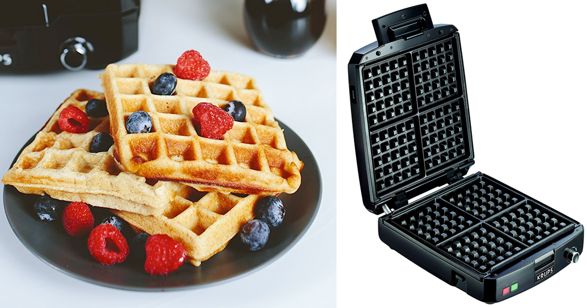 Amazon KRUPS Adjustable Temperature Belgian Waffle Maker 26.73 (Regular Price 49.88