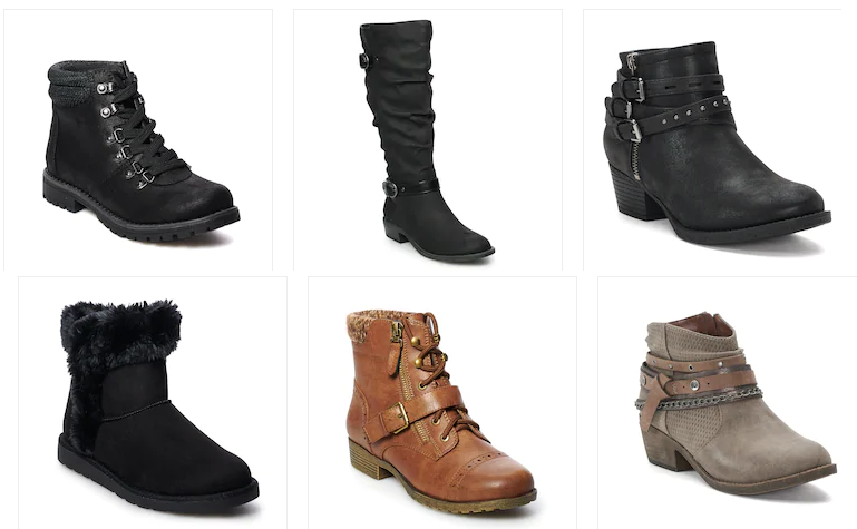 kohls womens black boots