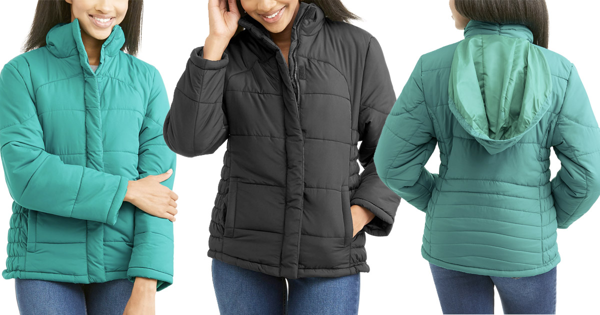 walmart puffer jacket women's