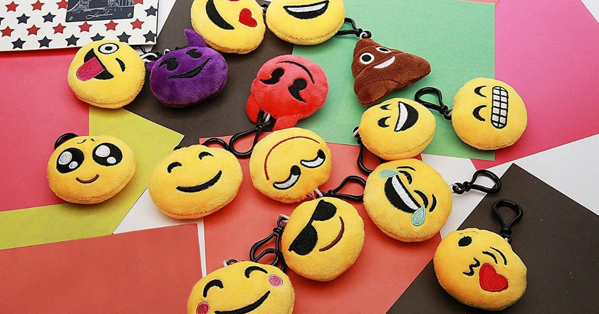 Amazon 16Pack Emoji Keychains 3.99 Great for Valentine's Day Favors