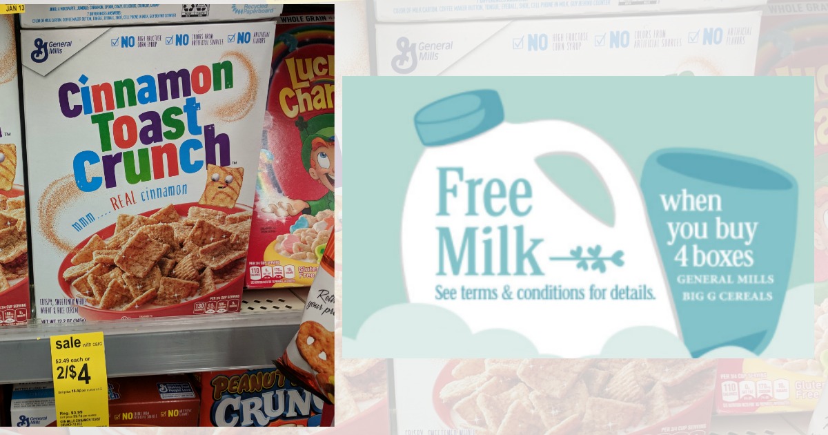 Walgreens 4 boxes of General Mills Cereal + Milk only 6 MyLitter