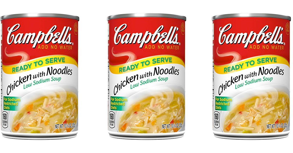 Amazon Campbell's Low Sodium Soup, Chicken with Noodles, 10.75 Ounce