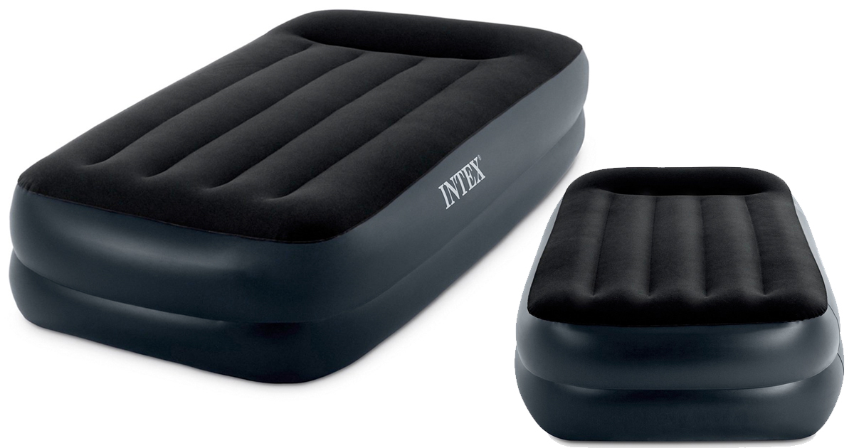 intex deluxe pillow rest raised twin air mattress