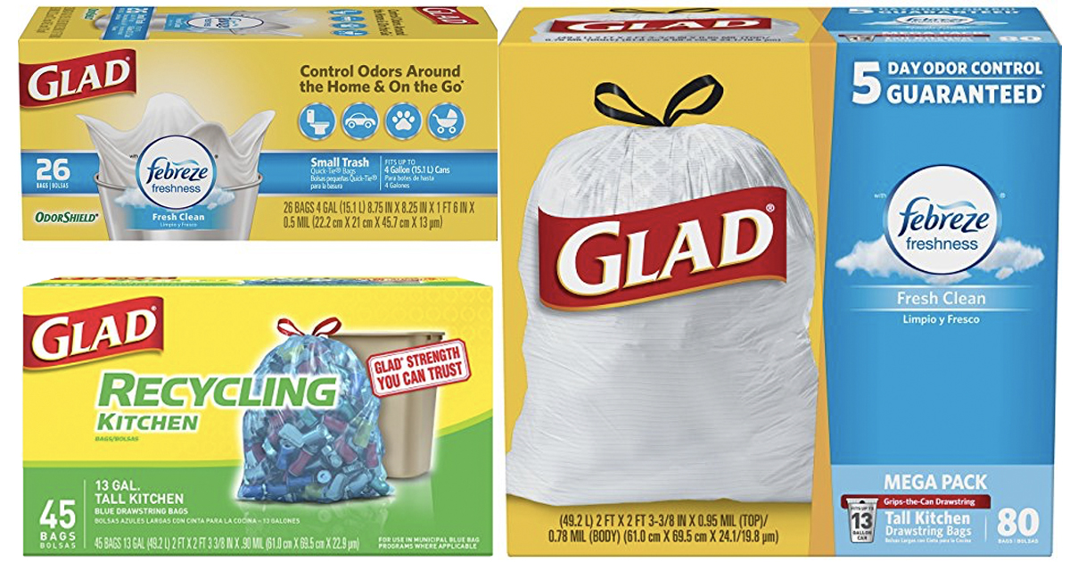 Glad Force Flex Odor Shield trash bags are 35% off for Prime Day