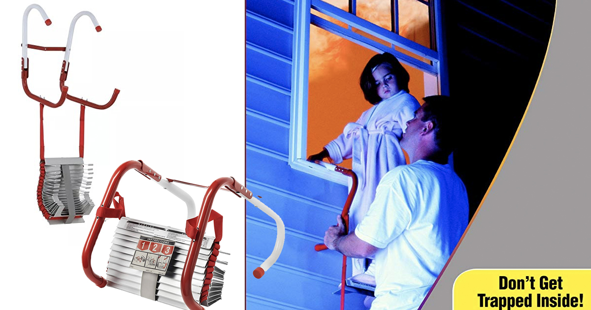 Amazon Kidde TwoStory Fire Escape Ladder with AntiSlip Rungs, 13