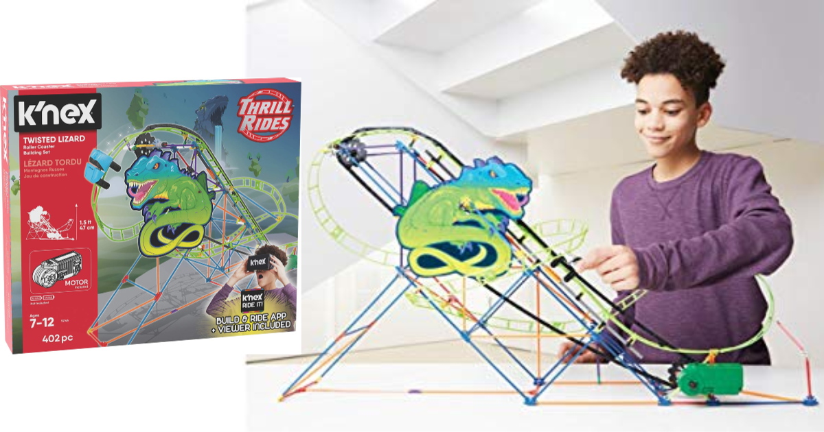 K NEX Thrill Rides Twisted Lizard Roller Coaster Building Set with