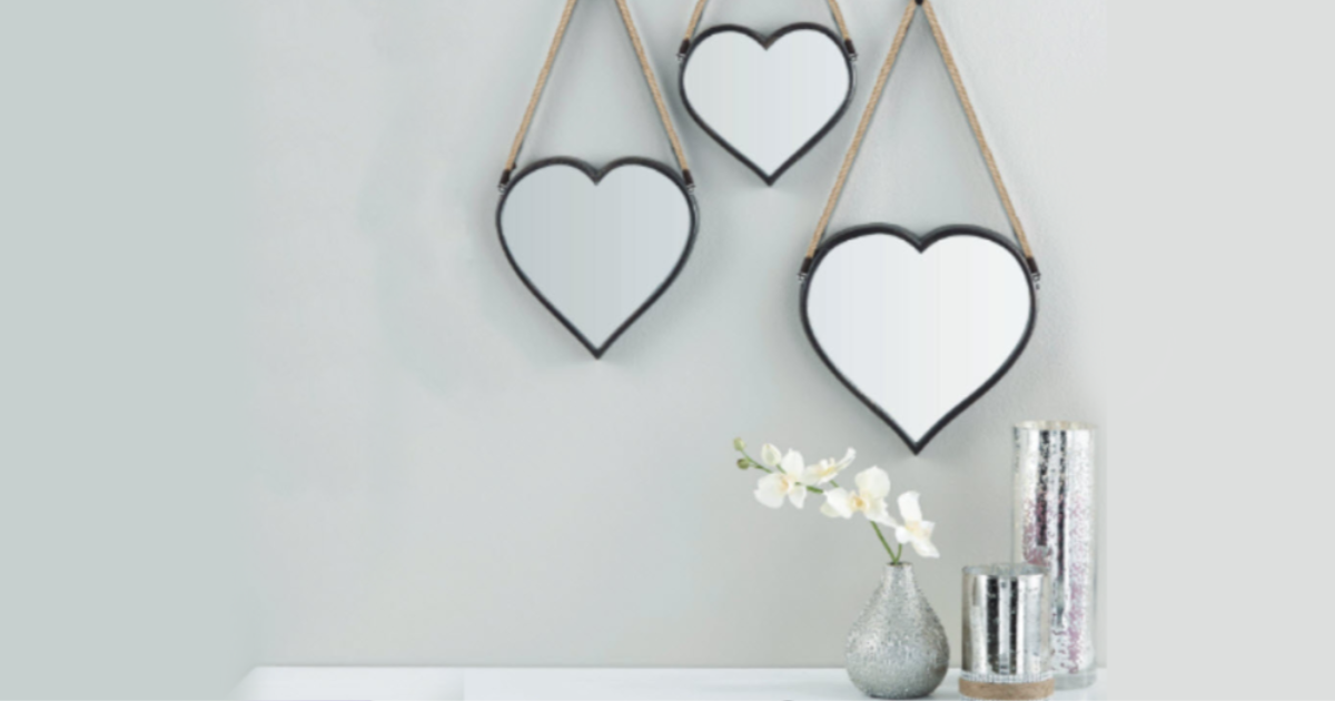 Walmart 3 Hanging Heart Mirrors 14.98 Cute Gift Idea!
