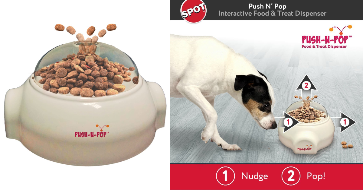 Advanced Slow Feeder for Dogs Push N’ Pop Slows Them Down and Stimulates!