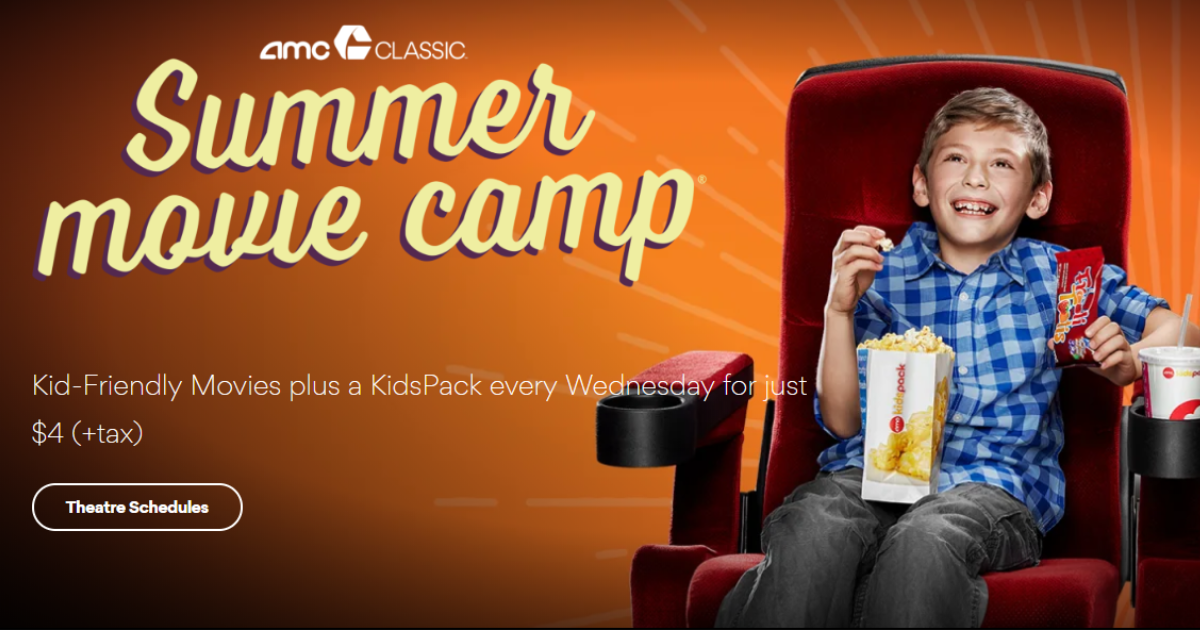 AMC Theaters Summer Movies for Kids 4 (Includes Snacks + Drink)