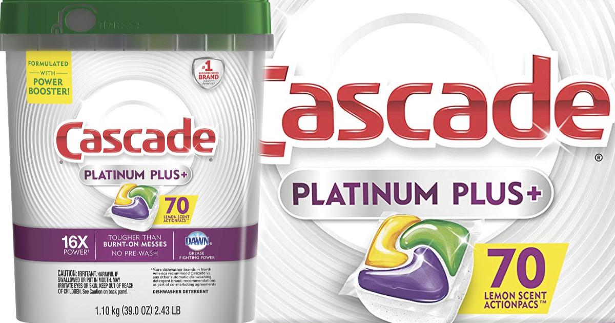 70Count Cascade Platinum Plus Dishwasher Detergent Actionpacs Coupon