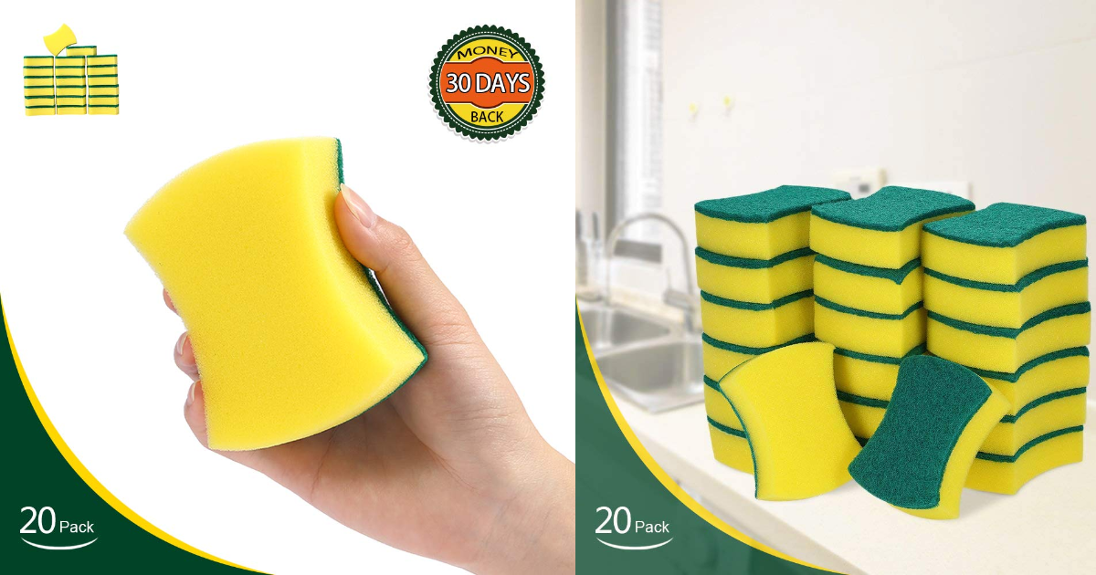 20 Pack Multi Use Heavy Duty Scrub Sponges Drop The Price With Coupon Code 5926