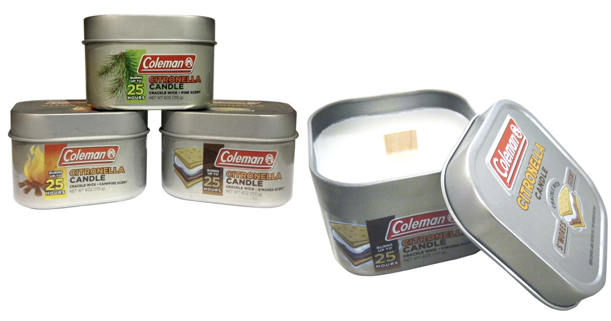 Limited Time Offer Coleman Scented Citronella Candle with Wooden
