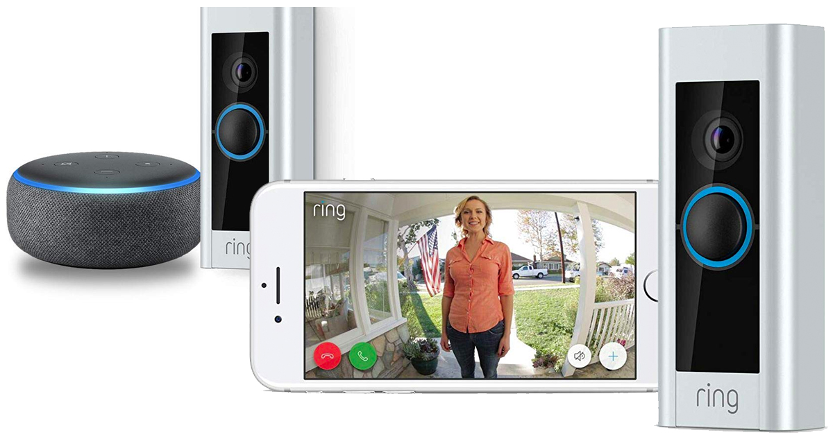 Early Prime Day Deal Ring Video Doorbell Pro with Echo Dot (3rd Gen
