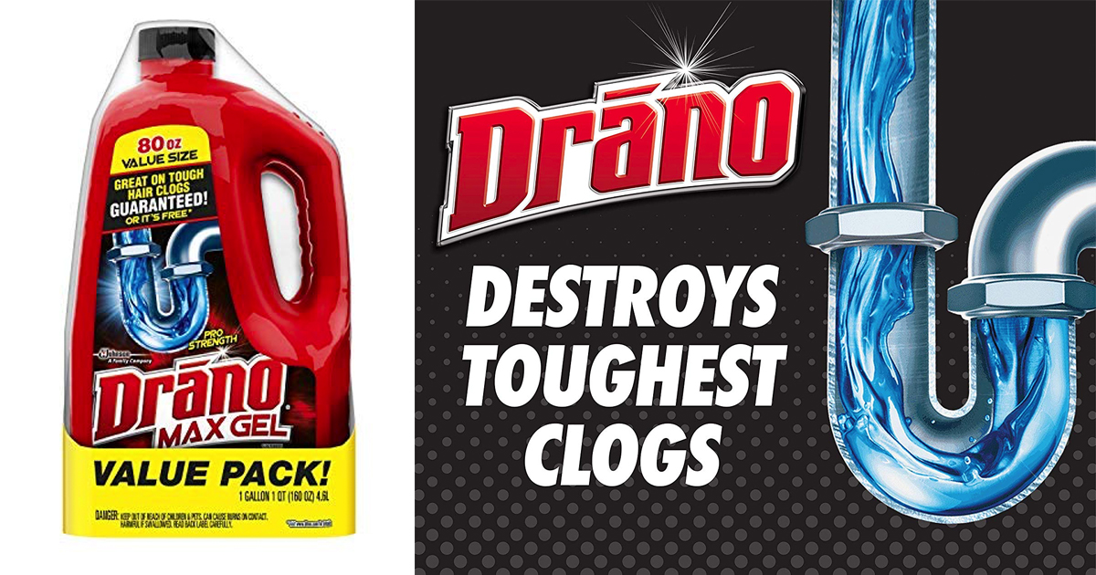 Limited Time Offer: Drano Max Gel Clog Remover, 80 Fl. Oz (2 Count