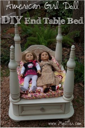 DIY american girl doll bed 2 end table