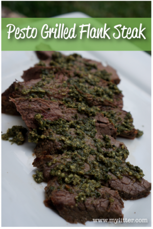 easy grilled flank steak pesto