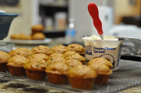 Pumpkin muffins with cream cheese