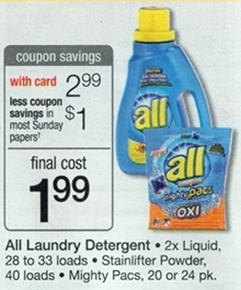 all detergent walgreens sale