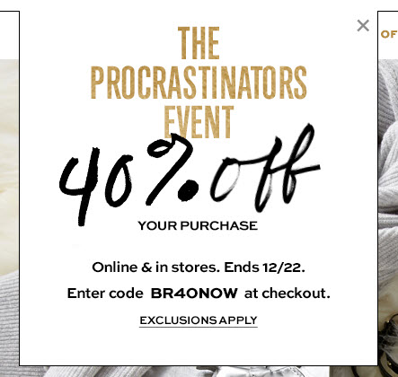 banana republic 40 percent off