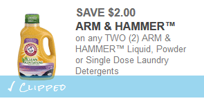 arm & hammer detergent coupon