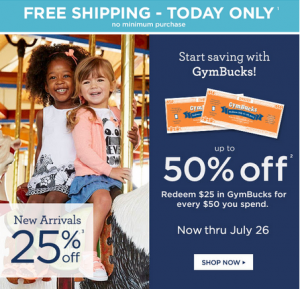 gymboree free ship day