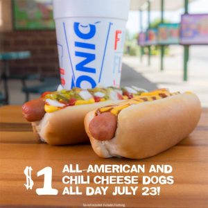 sonic one dollar hot dog