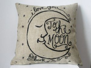 love you to the moon and back pillow