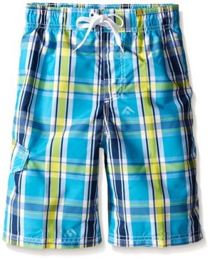 Kanu Surf Boys' Paradigm Plaid Swim Trunks