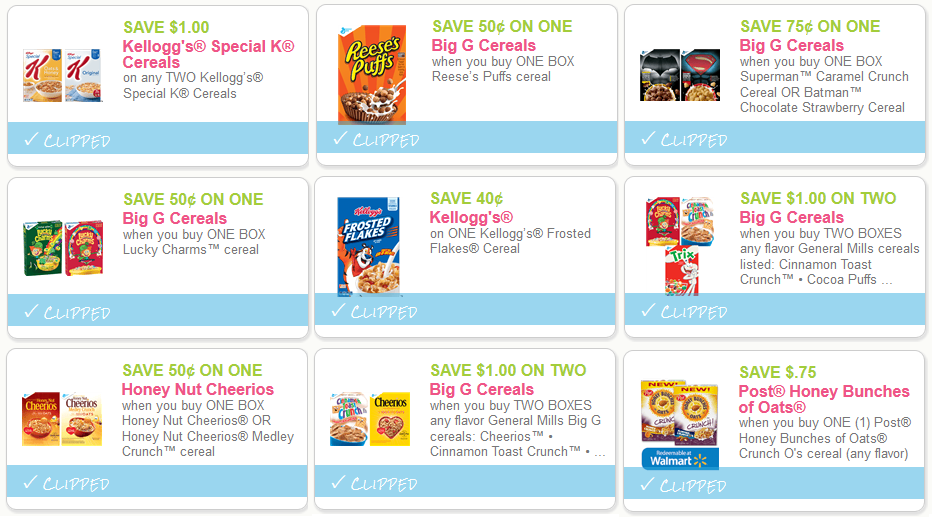 cereal coupons