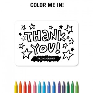 color me in thank you card