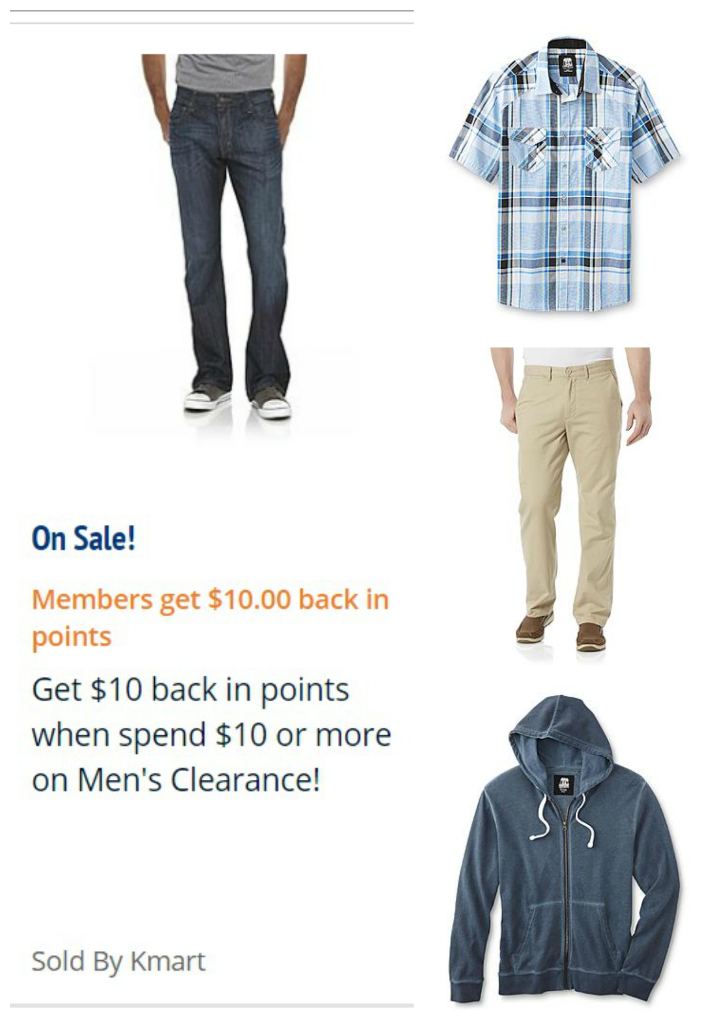 Kmart Spend 10 on Men's Clearance & get 10 back in Shop Your Way