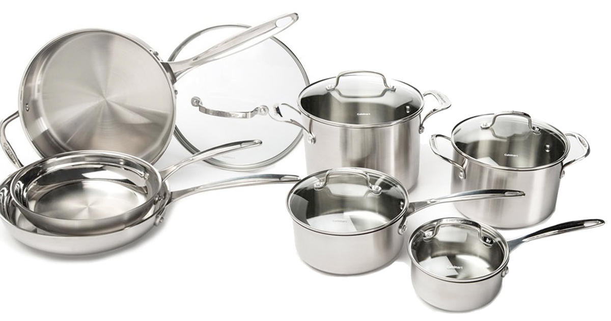 Amazon: CUISINART 12-Piece Stainless Steel Cookware Set, Chrome $129.99 ...