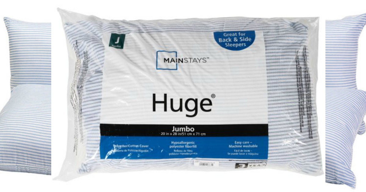 Walmart 2_pack of Mainstay's Huge Pillows 6.80 (reg. 13)