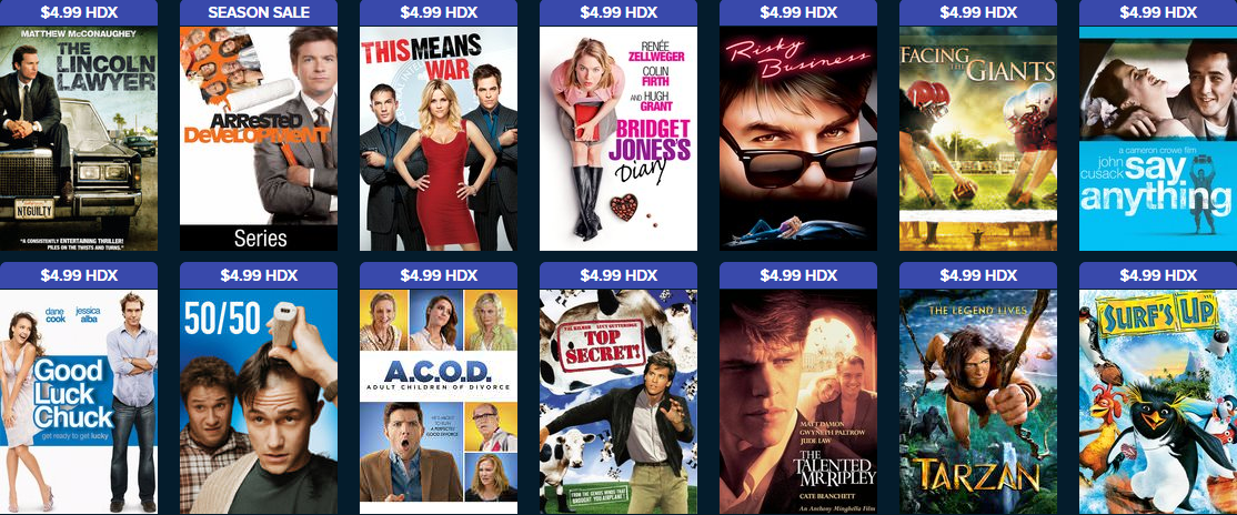 Vudu Digital HDX Movie Sale: Choose from 101 Movies! Only $4.99 Each