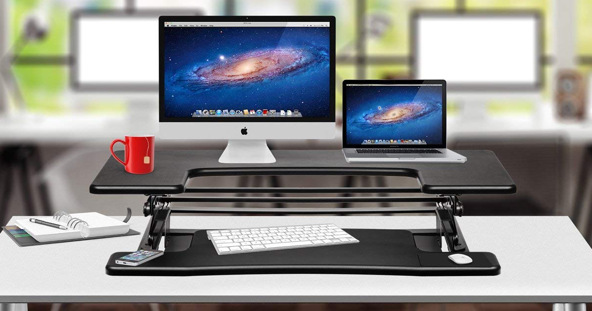 Amazon Adjustable Desk Sit to Stand Elevating Desktop 119.99 (Regular