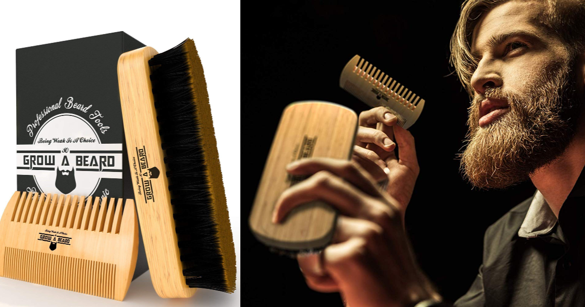 Amazon: Beard Brush and Comb Set for Men