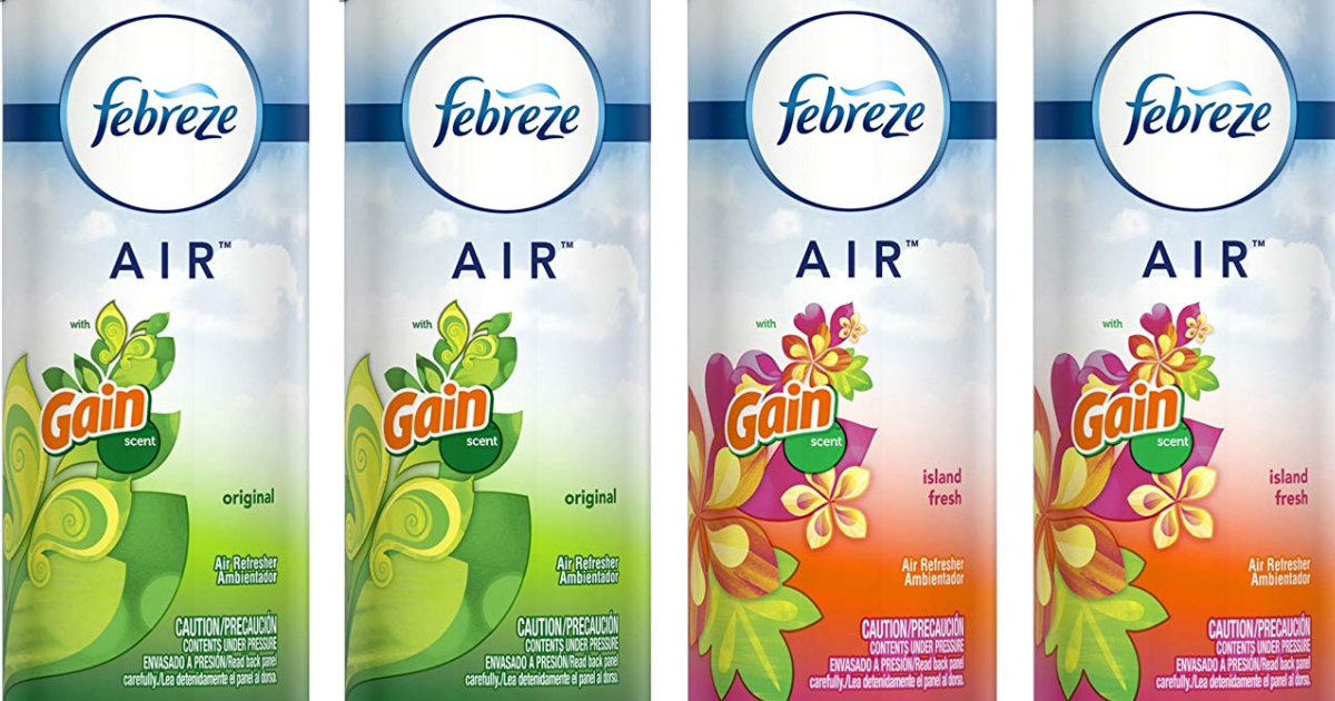 4Count Febreze Air Freshener, Gain Original and Gain Island Fresh