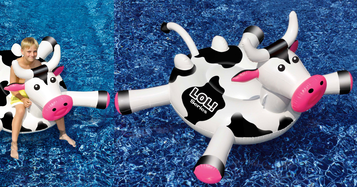Cow Raft Pool Walmart: Giant Rideable Cow Pool Float $18.99 (Regularly $49.99)